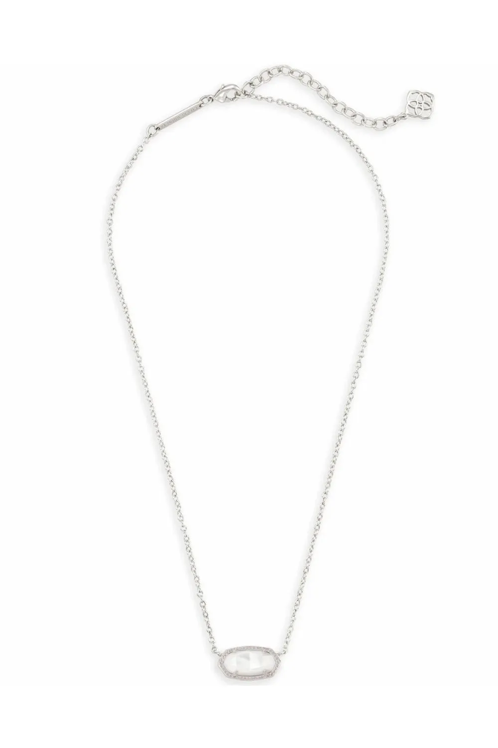 Kendra Scott: Elisa Silver Pendant Necklace - Ivory Mother Of Pearl