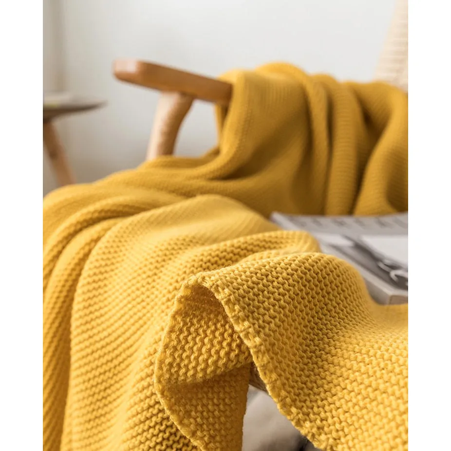 Knitted Tassels Throw Blanket