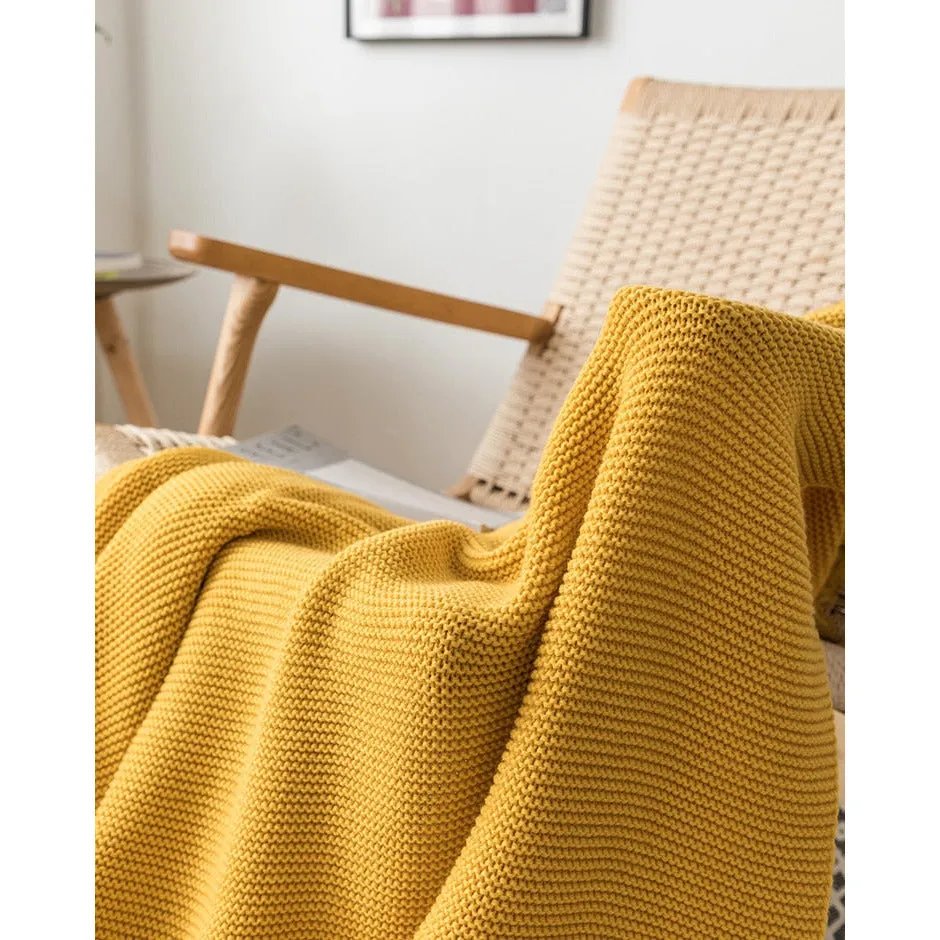 Knitted Tassels Throw Blanket