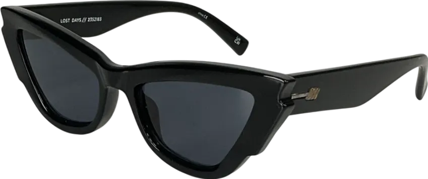 Le Specs Black Lost Days Tritan Cat-eye Sunglasses