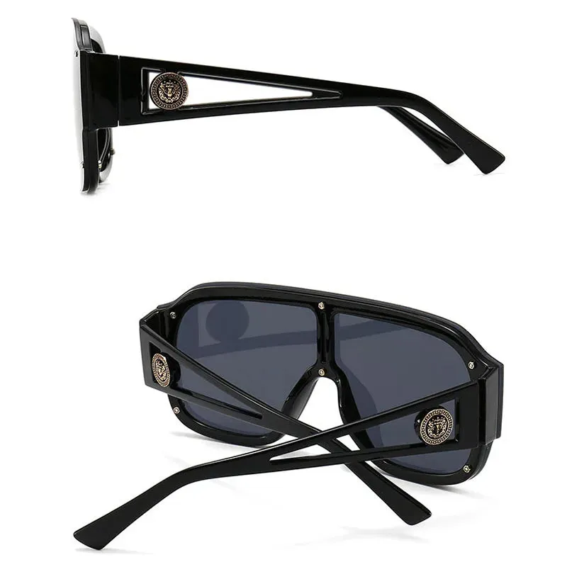 Luxury Designer Oversized Square Sunglasses Rivet Shades UV400
