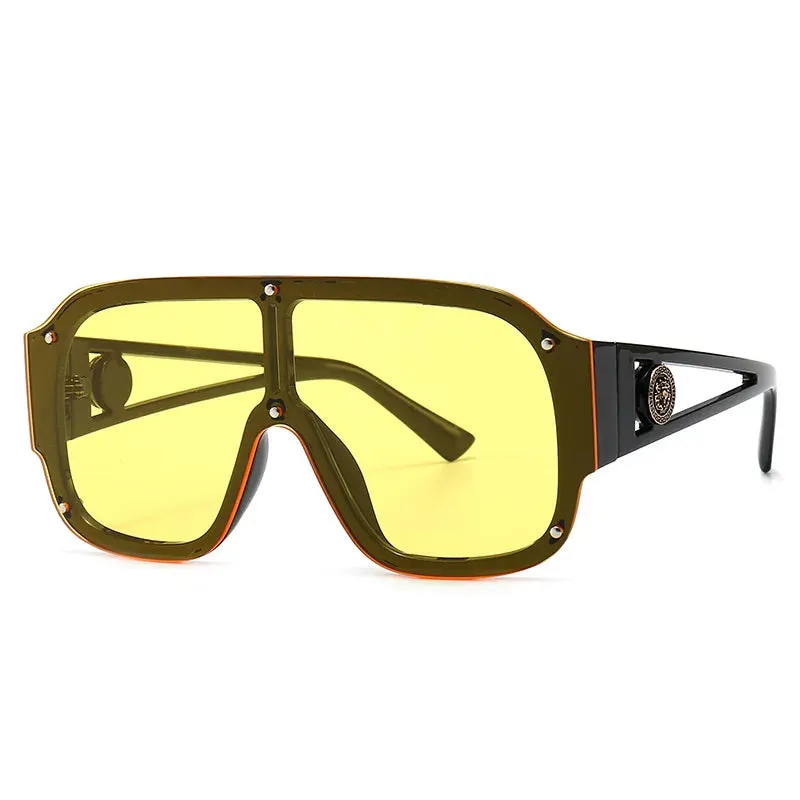 Luxury Designer Oversized Square Sunglasses Rivet Shades UV400