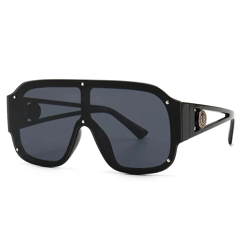 Luxury Designer Oversized Square Sunglasses Rivet Shades UV400