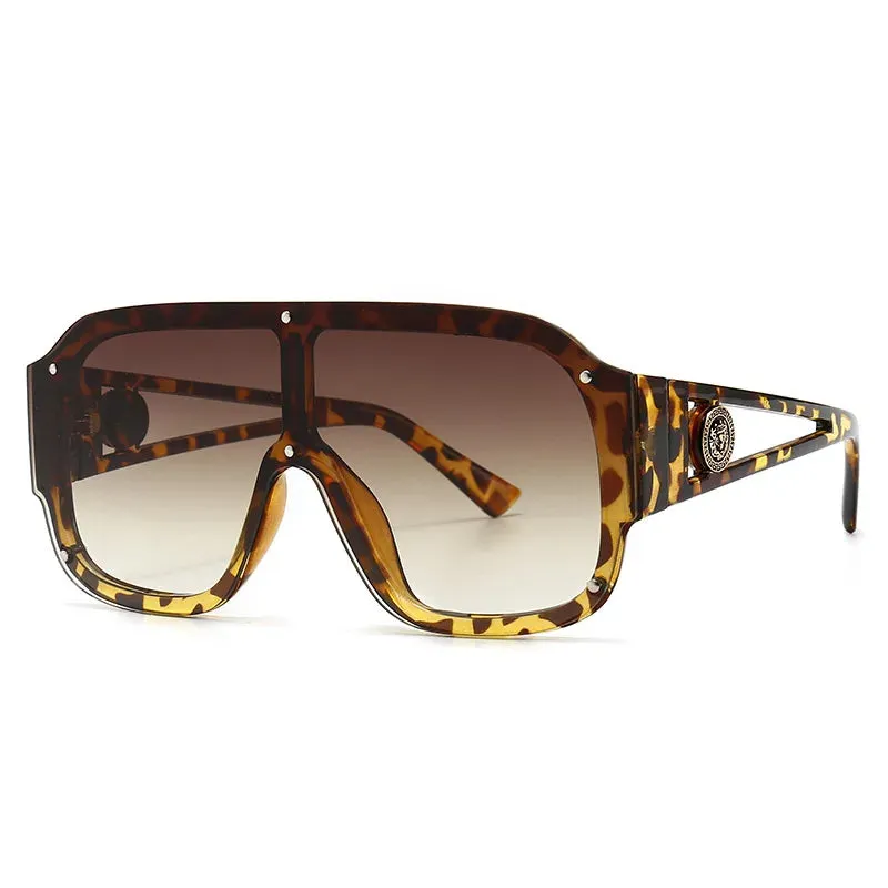 Luxury Designer Oversized Square Sunglasses Rivet Shades UV400