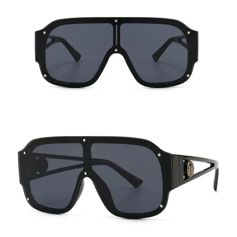Luxury Designer Oversized Square Sunglasses Rivet Shades UV400