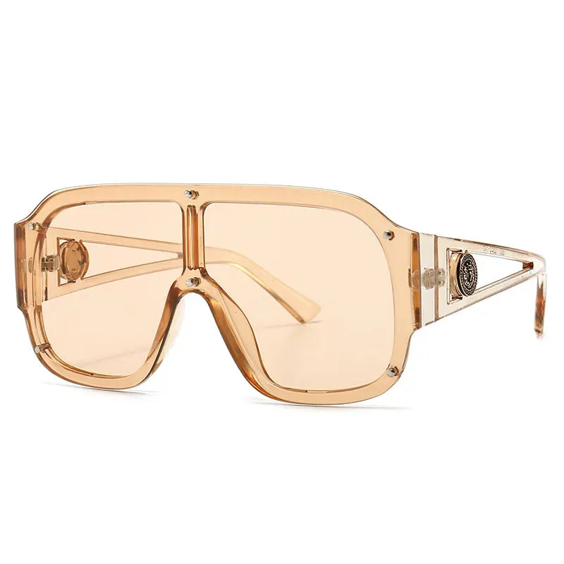 Luxury Designer Oversized Square Sunglasses Rivet Shades UV400