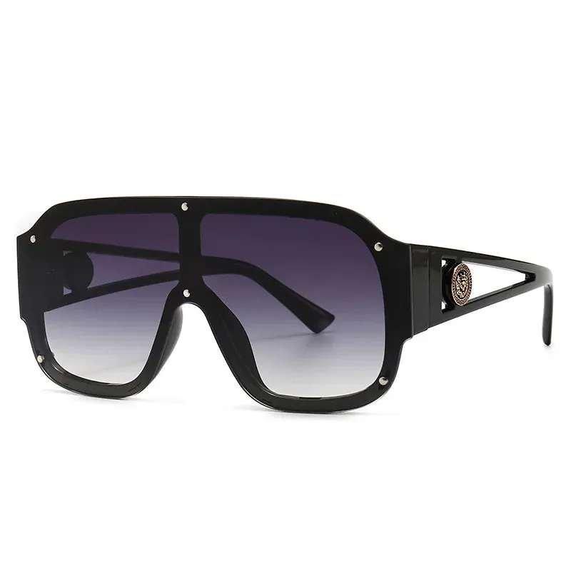 Luxury Designer Oversized Square Sunglasses Rivet Shades UV400