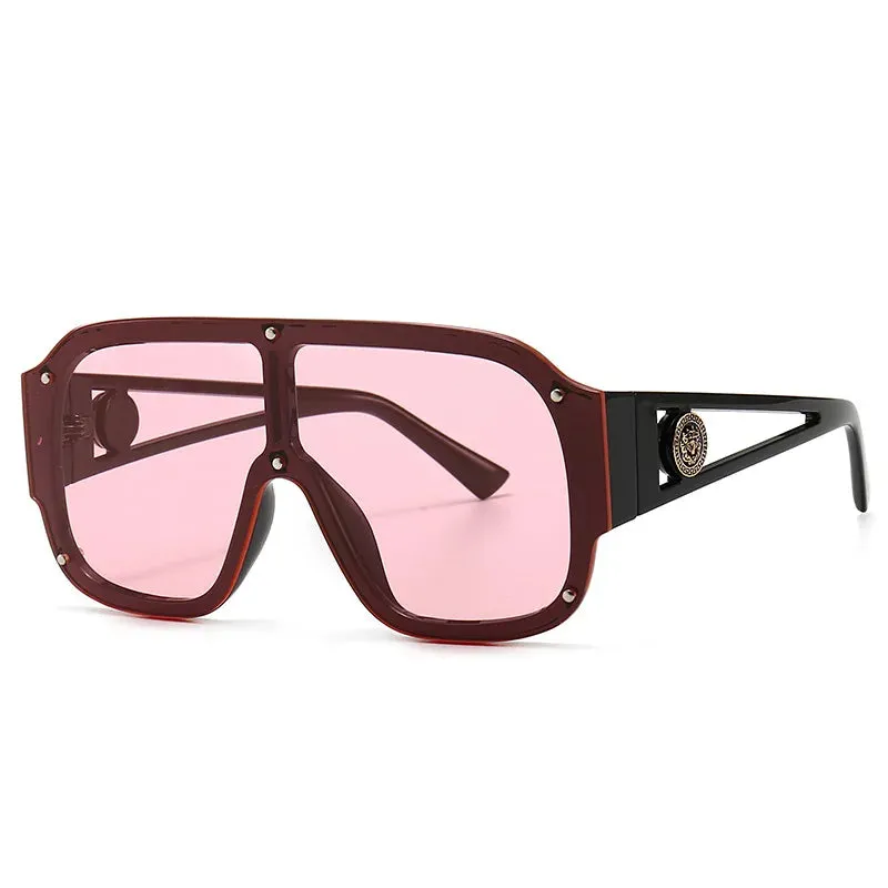 Luxury Designer Oversized Square Sunglasses Rivet Shades UV400