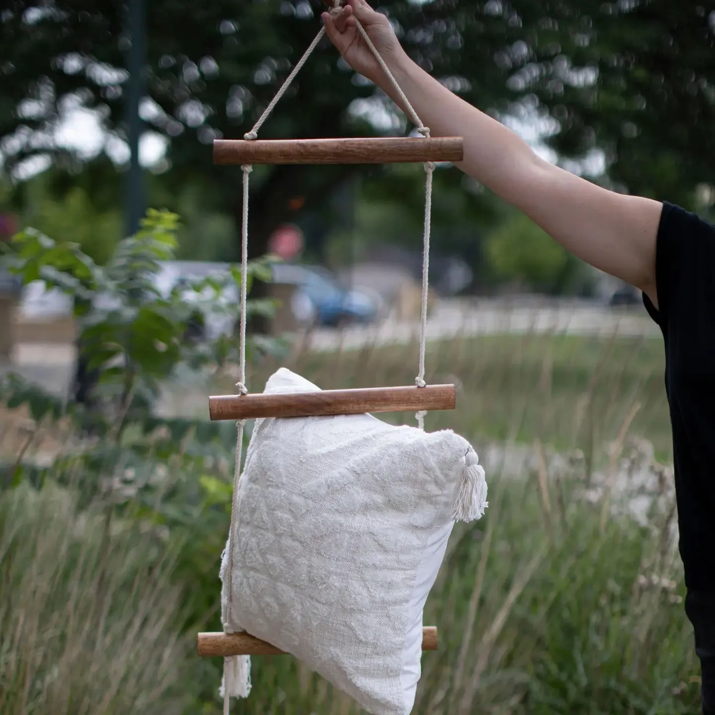 Macrame Hanging Blanket Ladder