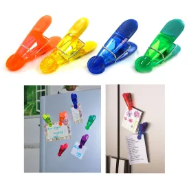 Magnetic Clips 4 Chip Bag Kitchen Refrigerator Magnets For Photos Food Storage