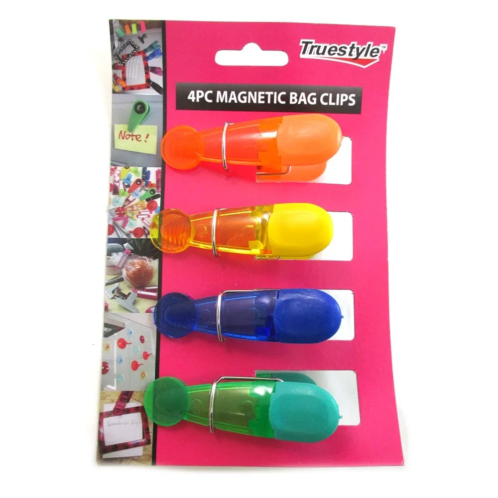 Magnetic Clips 4 Chip Bag Kitchen Refrigerator Magnets For Photos Food Storage