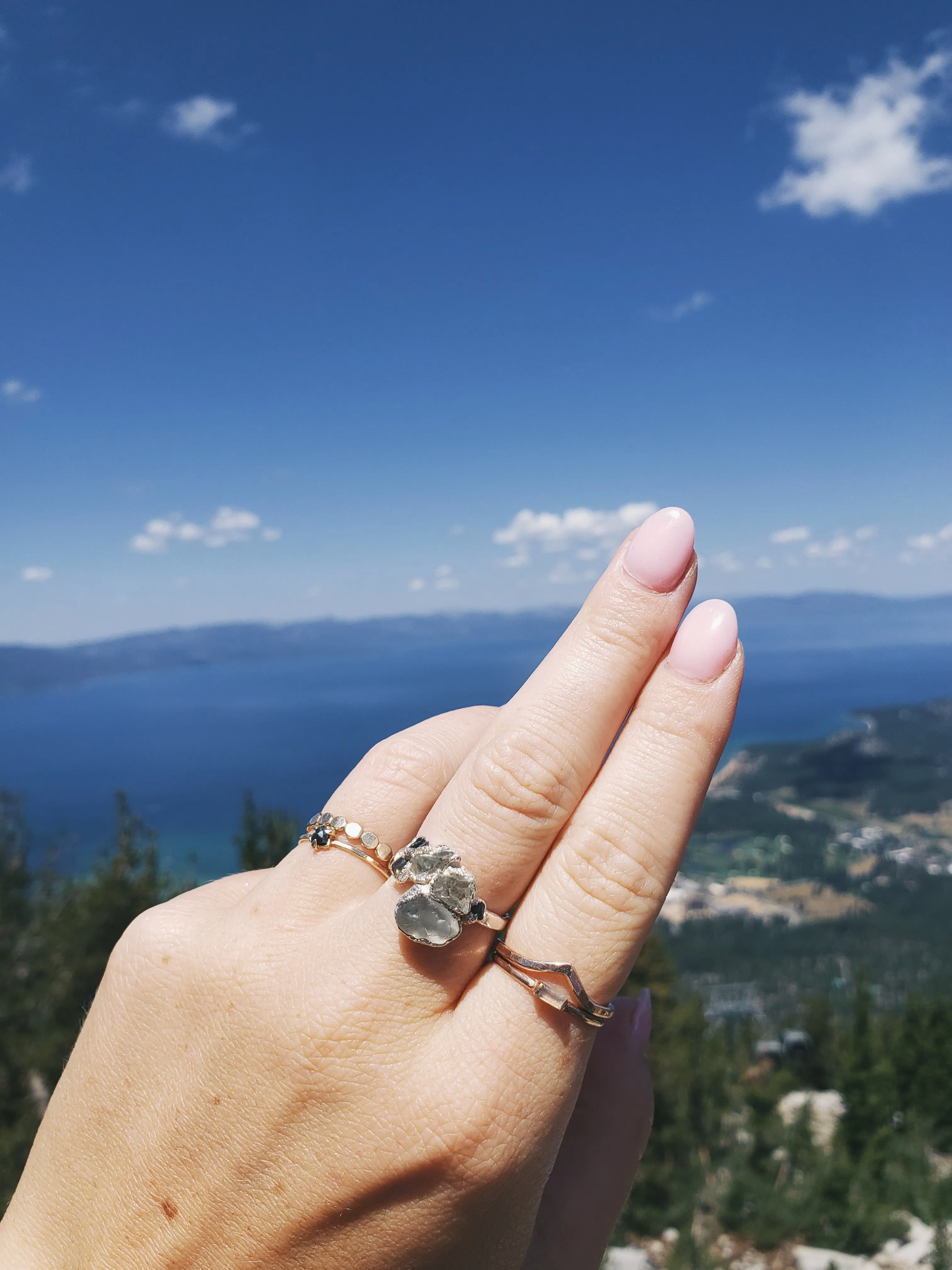 Mini April   Angel Stackable Ring