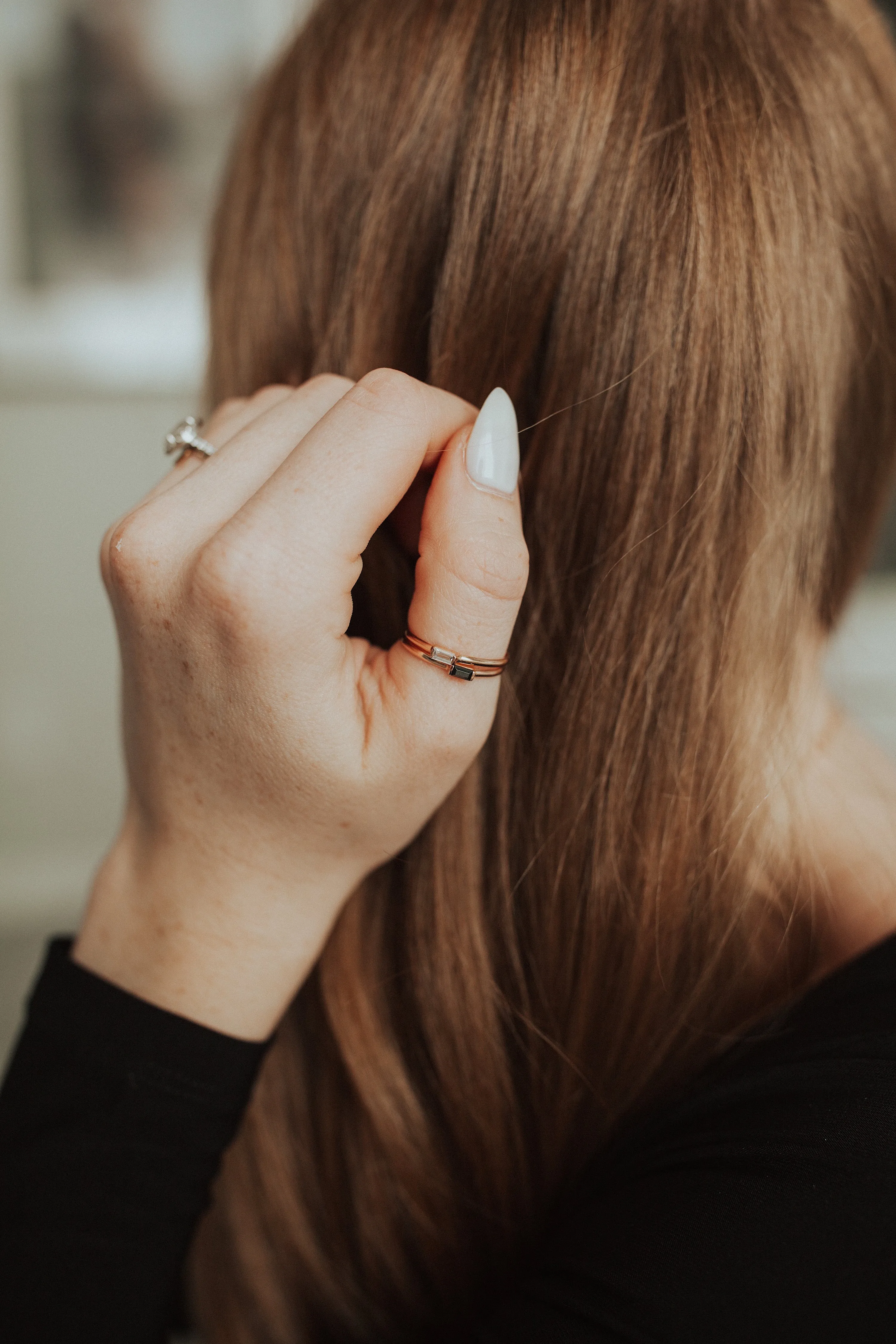 Mini April   Angel Stackable Ring