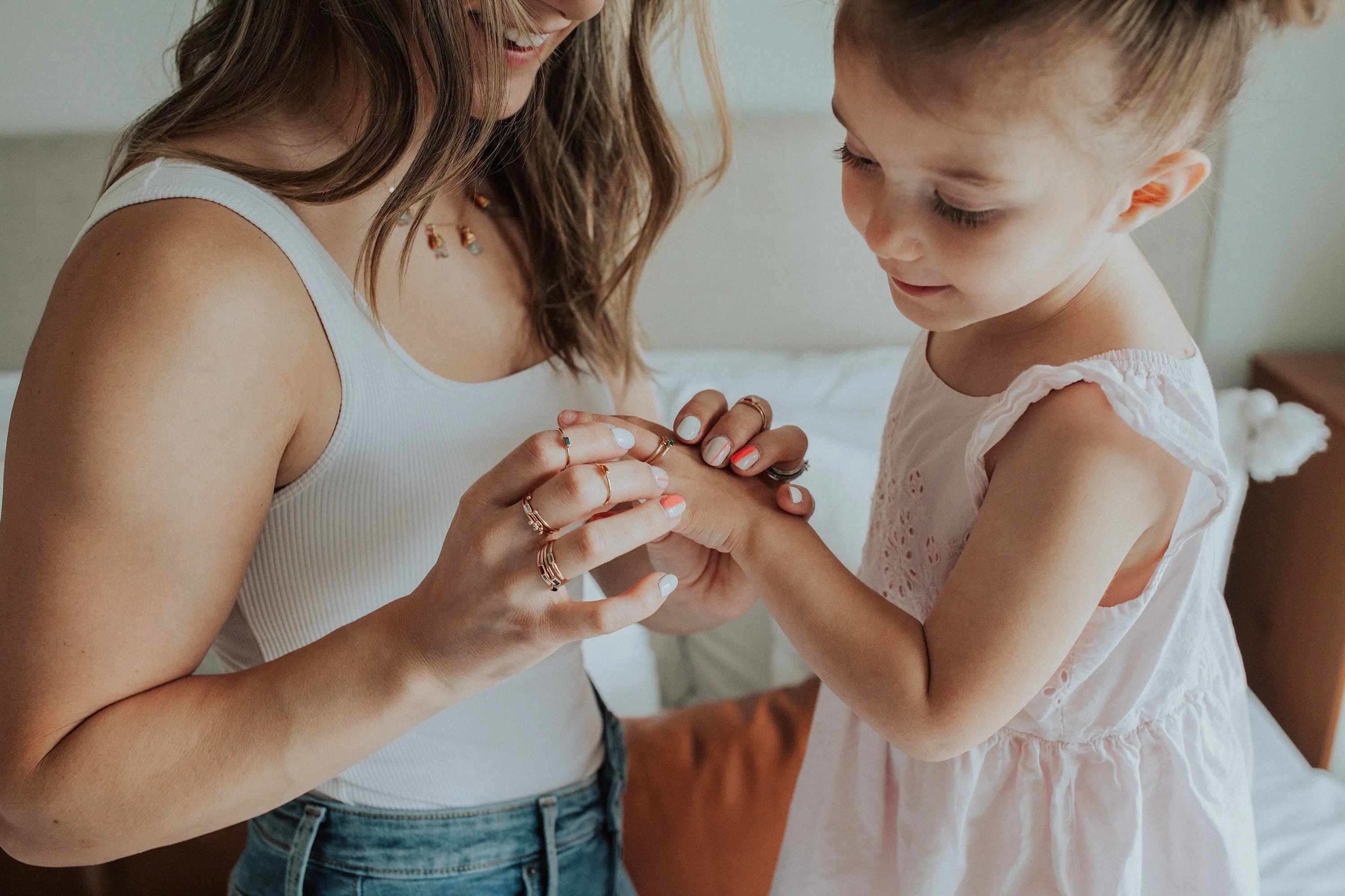 Mini April   Angel Stackable Ring