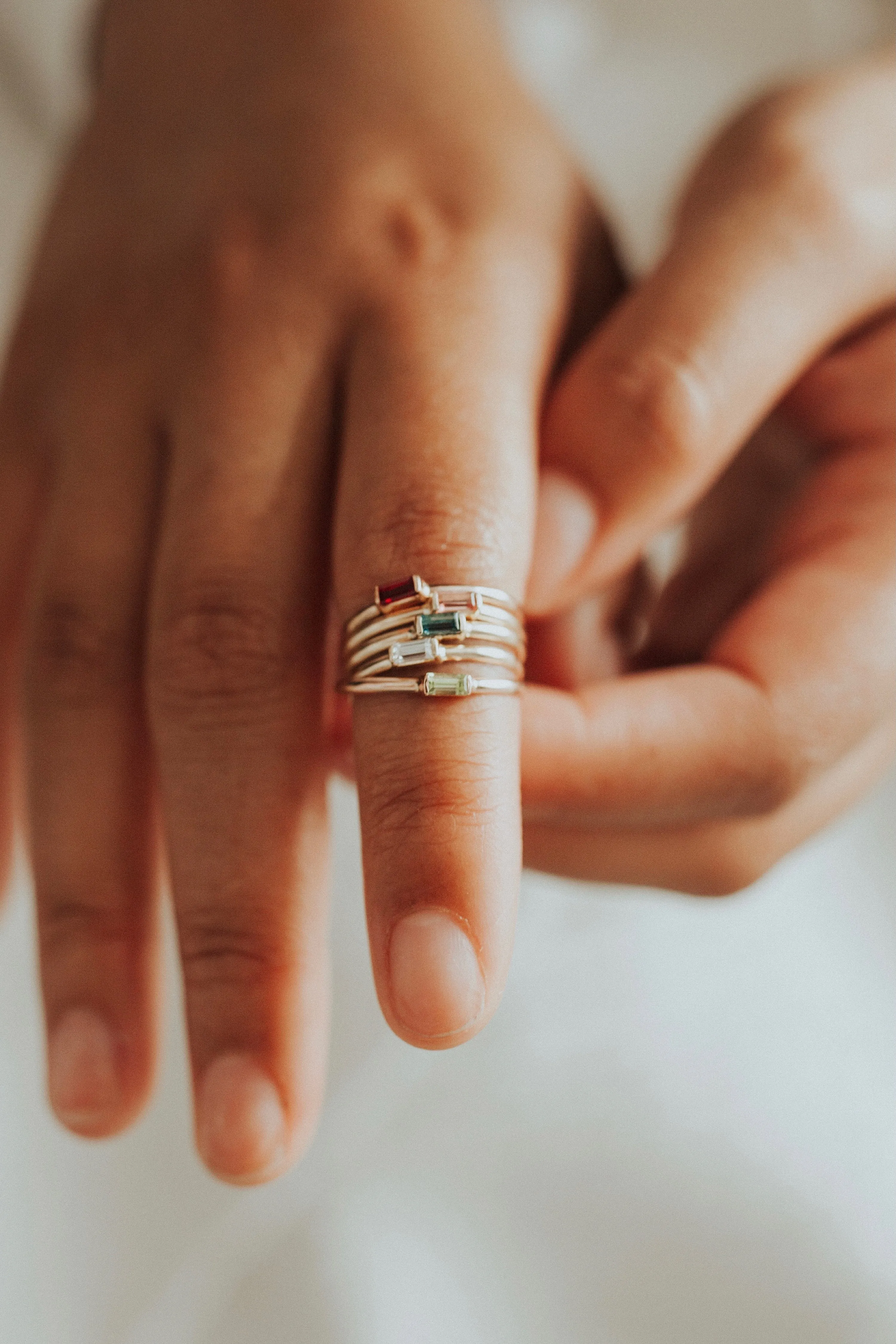 Mini April   Angel Stackable Ring