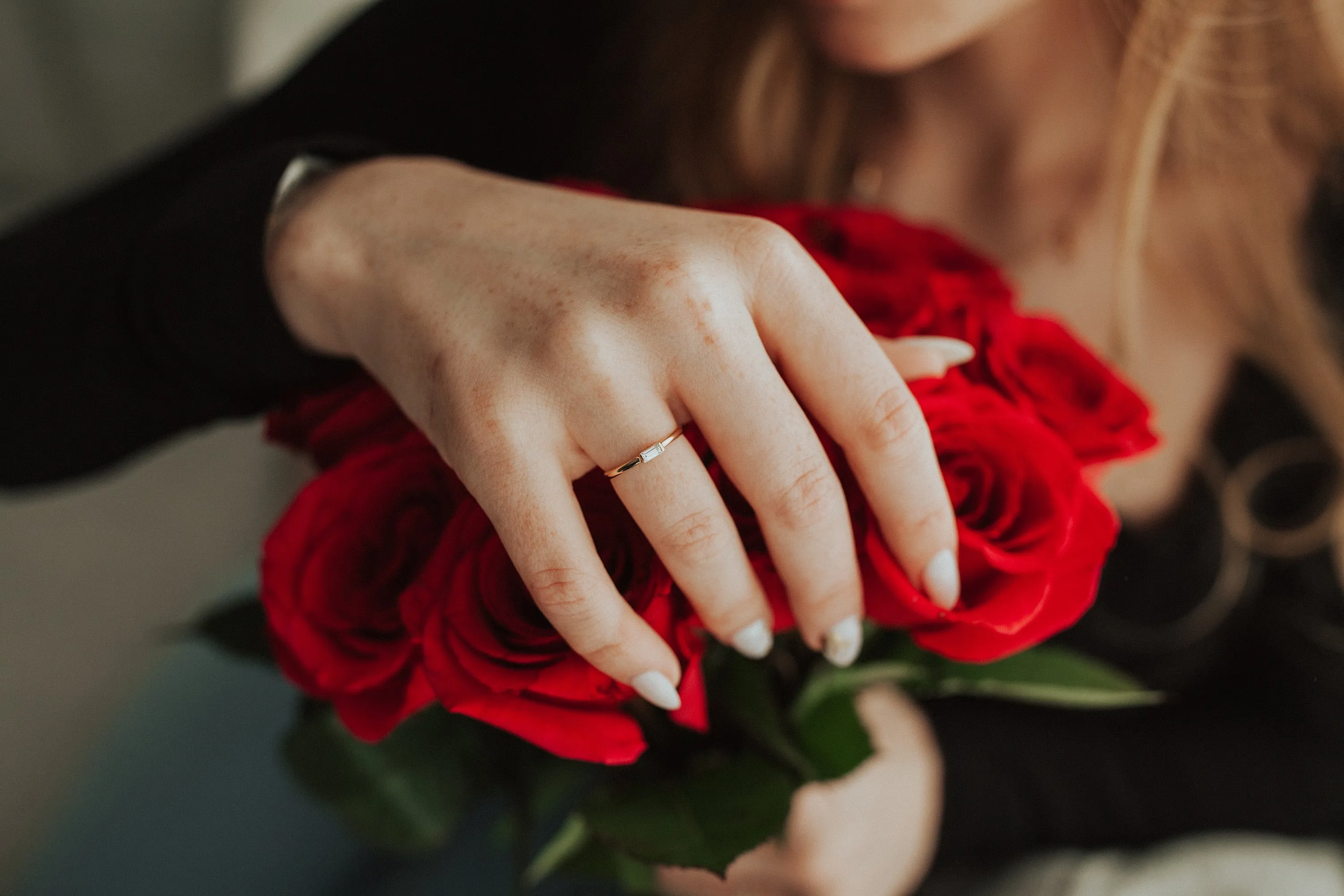 Mini April   Angel Stackable Ring