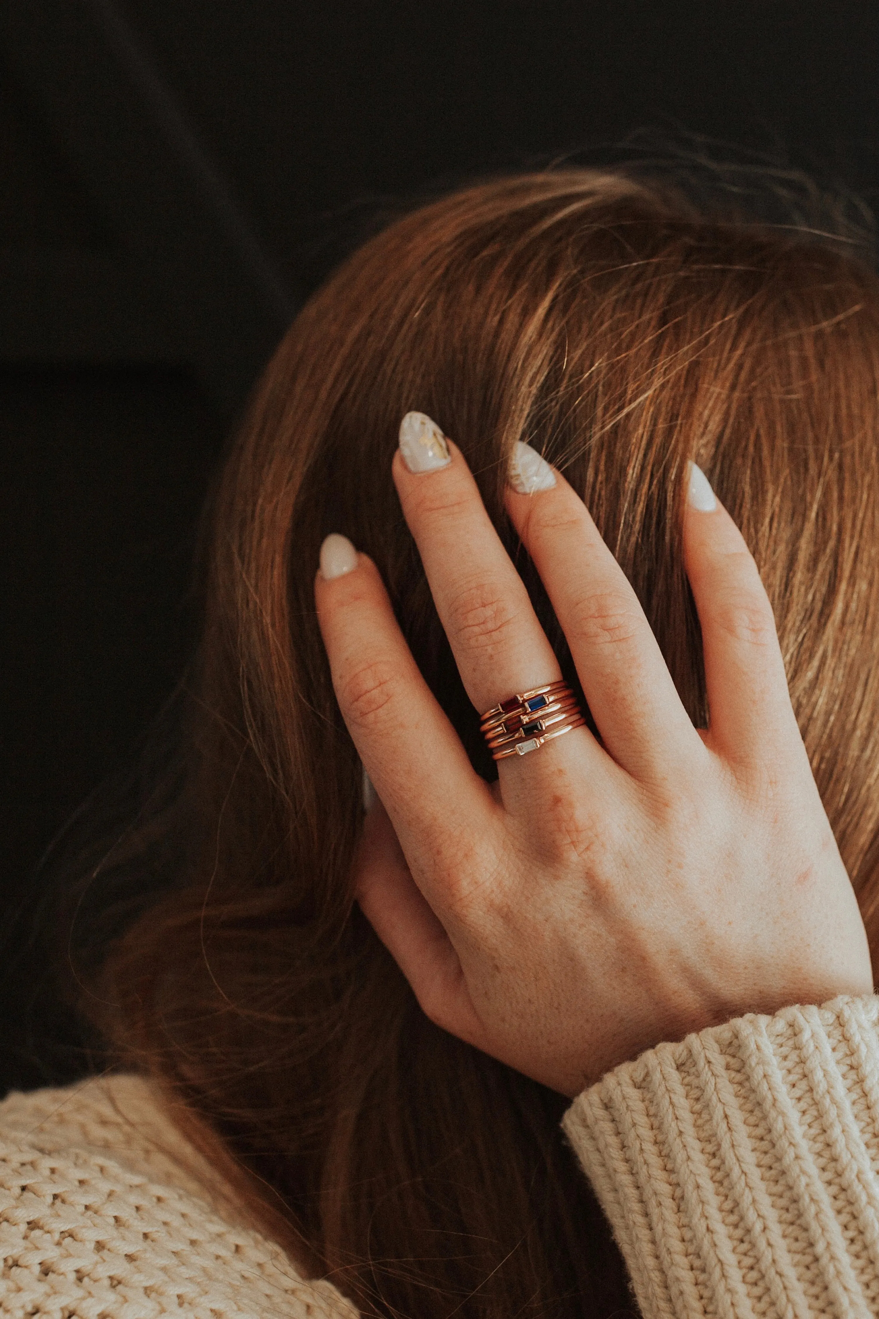 Mini April   Angel Stackable Ring