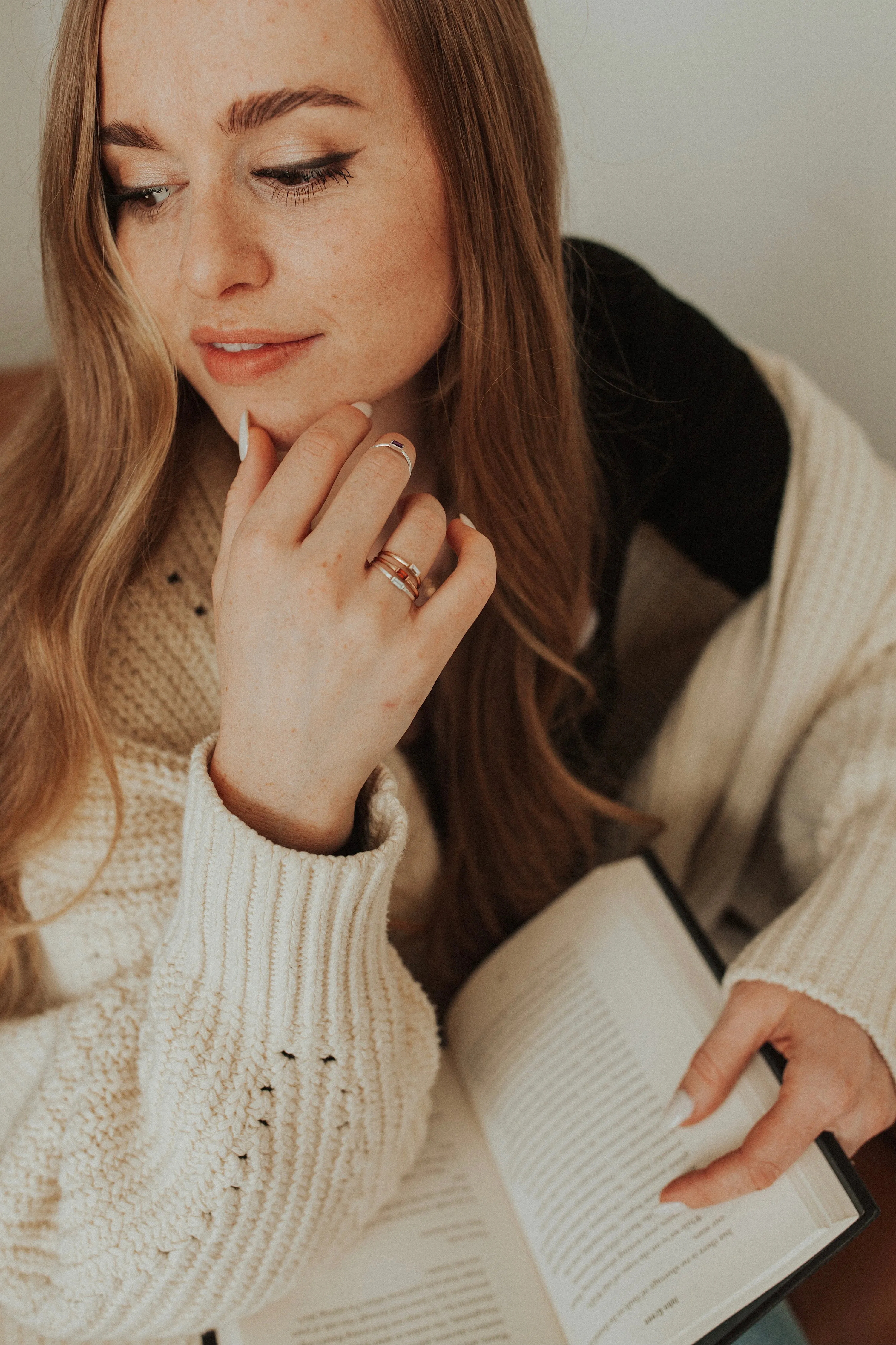 Mini April   Angel Stackable Ring