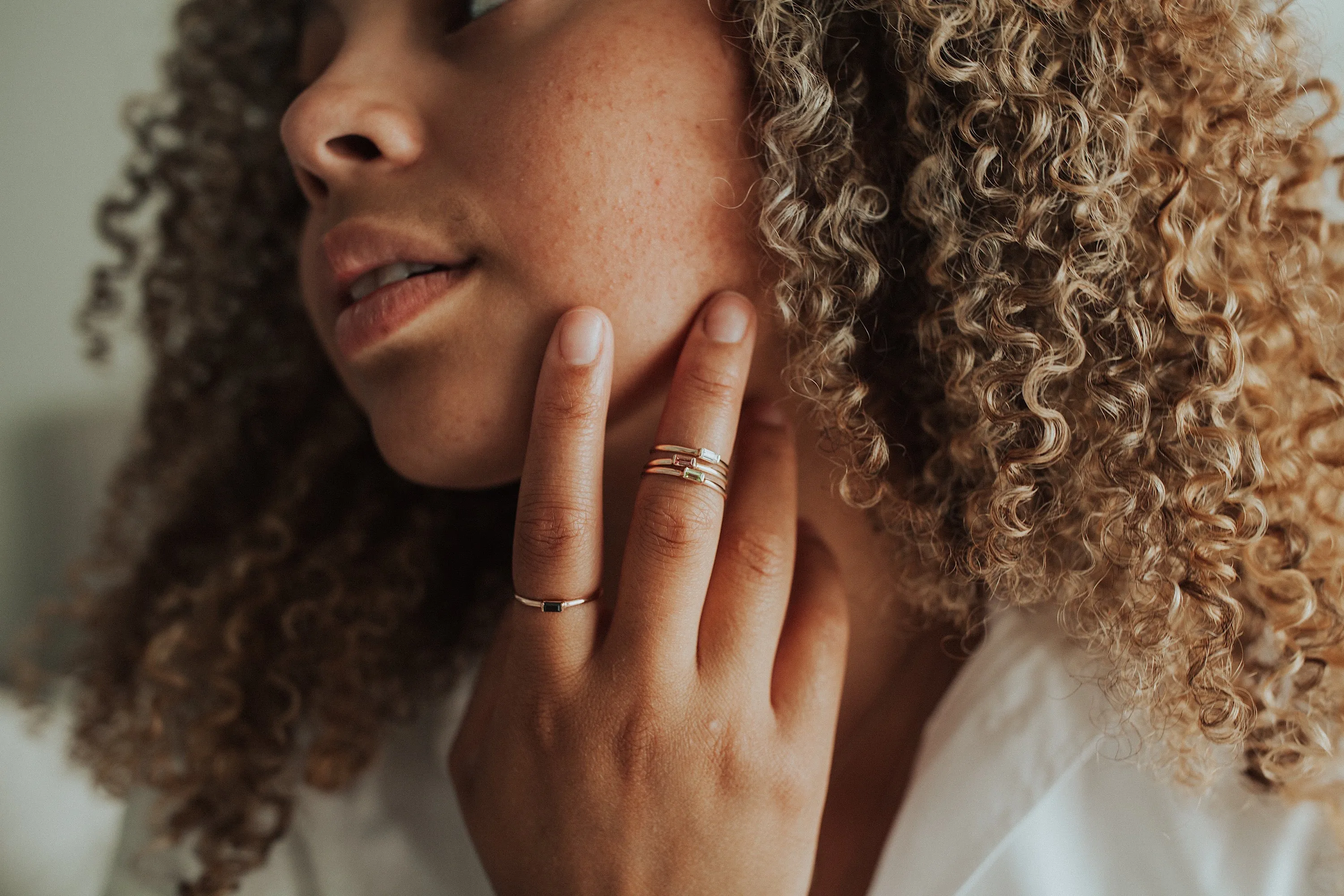 Mini April   Angel Stackable Ring