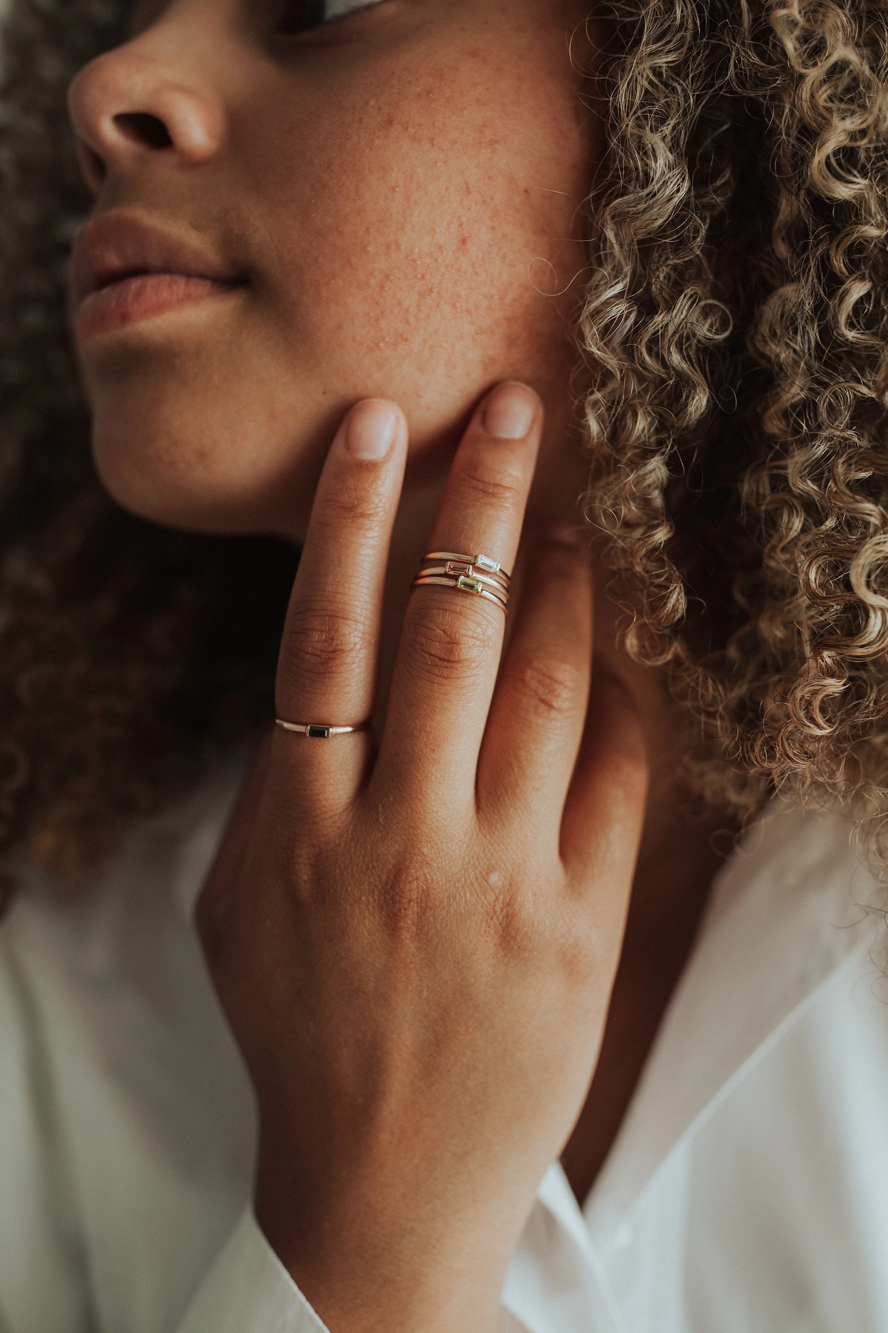 Mini April   Angel Stackable Ring