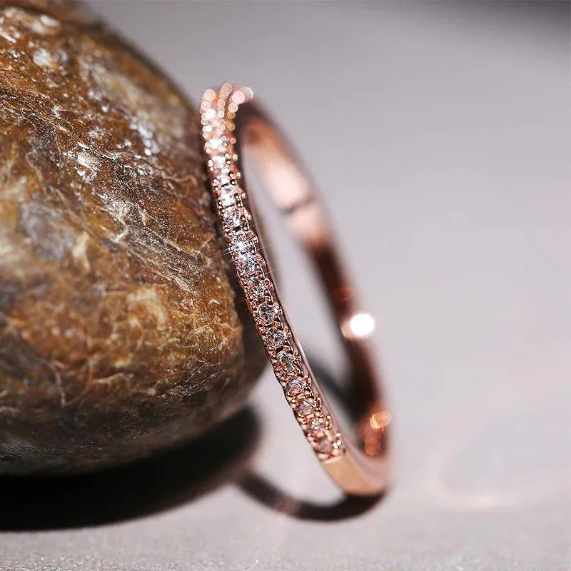Minimalist Zircon Adorned Stackable Rings