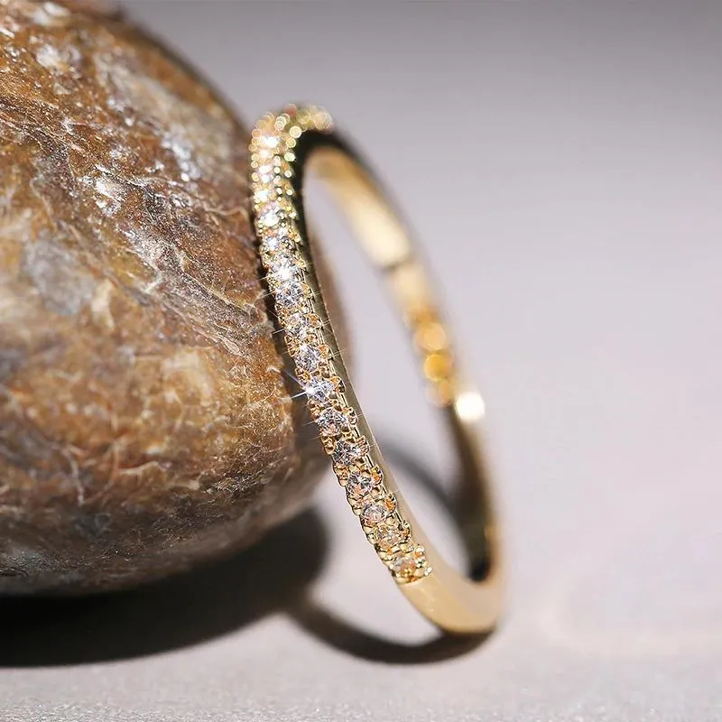 Minimalist Zircon Adorned Stackable Rings