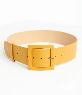 Mustard Leatherette Wide Belt