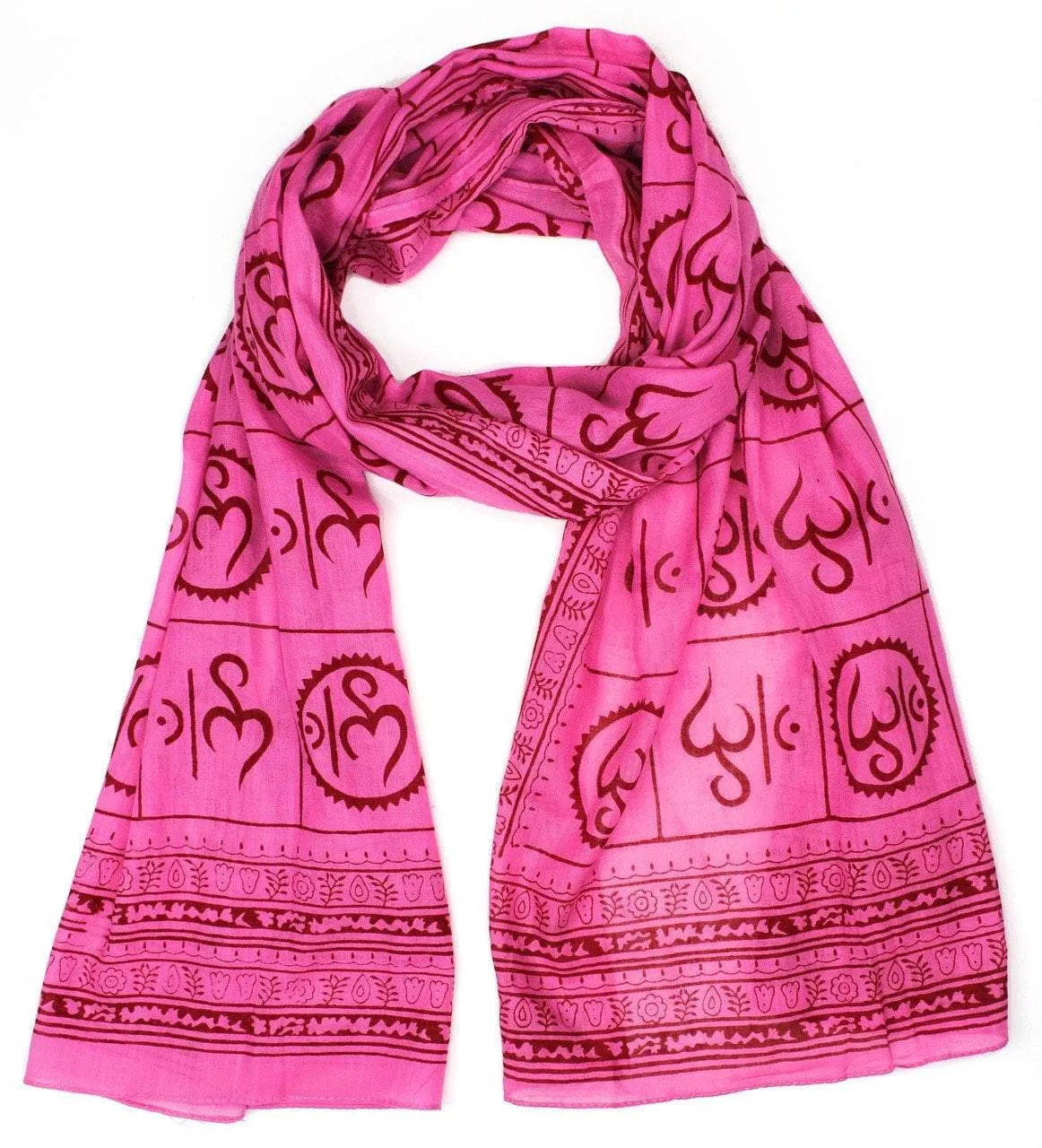 New Om Prayer Scarf in Pink