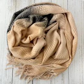 Ottilie Ombre Chevron Blanket Scarf - Camel