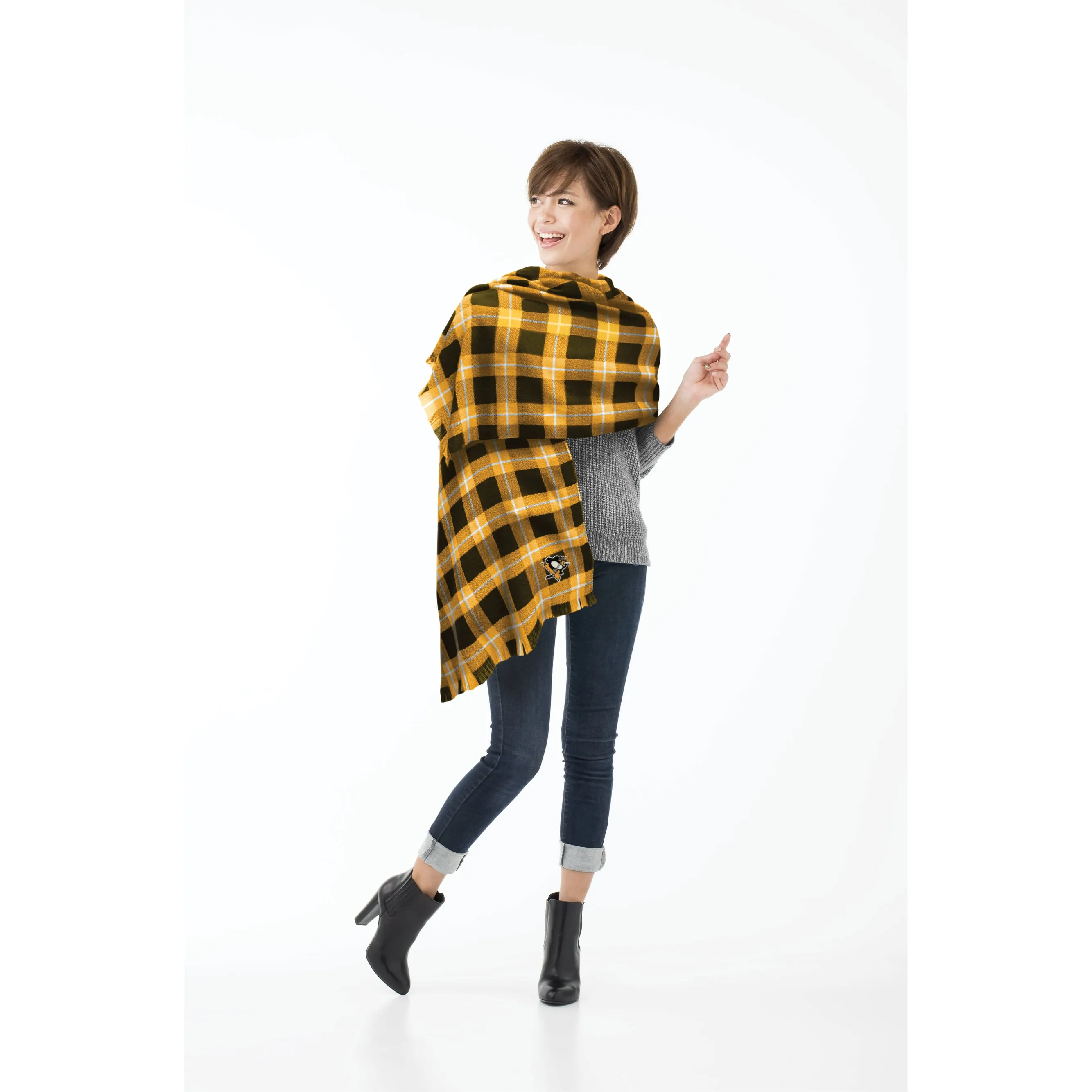 Pittsburgh Penguins Plaid Blanket Scarf