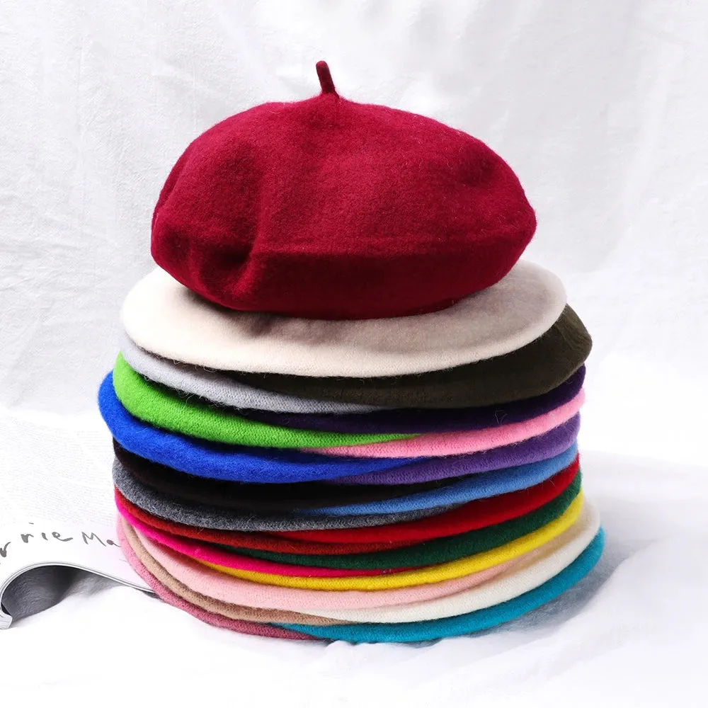 Plain Women's Wool Beret