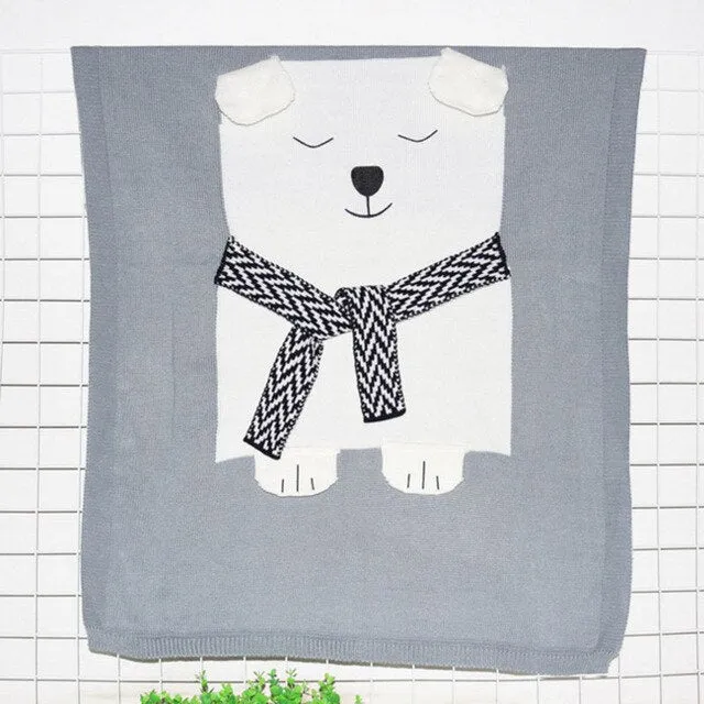 Polar Bear Baby Knitted Blanket