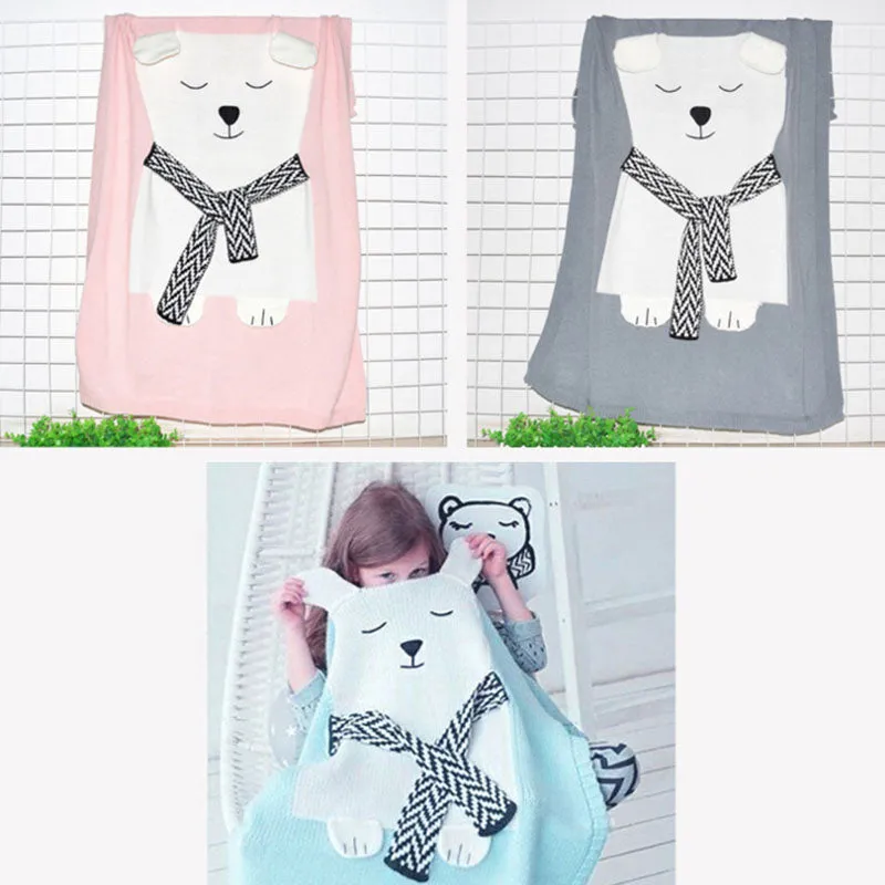 Polar Bear Baby Knitted Blanket