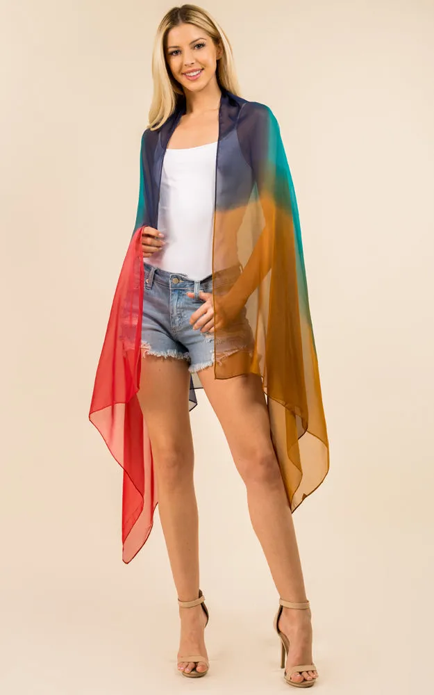 PP3359 Tie Dyed Printed Oblong Salon Scarf