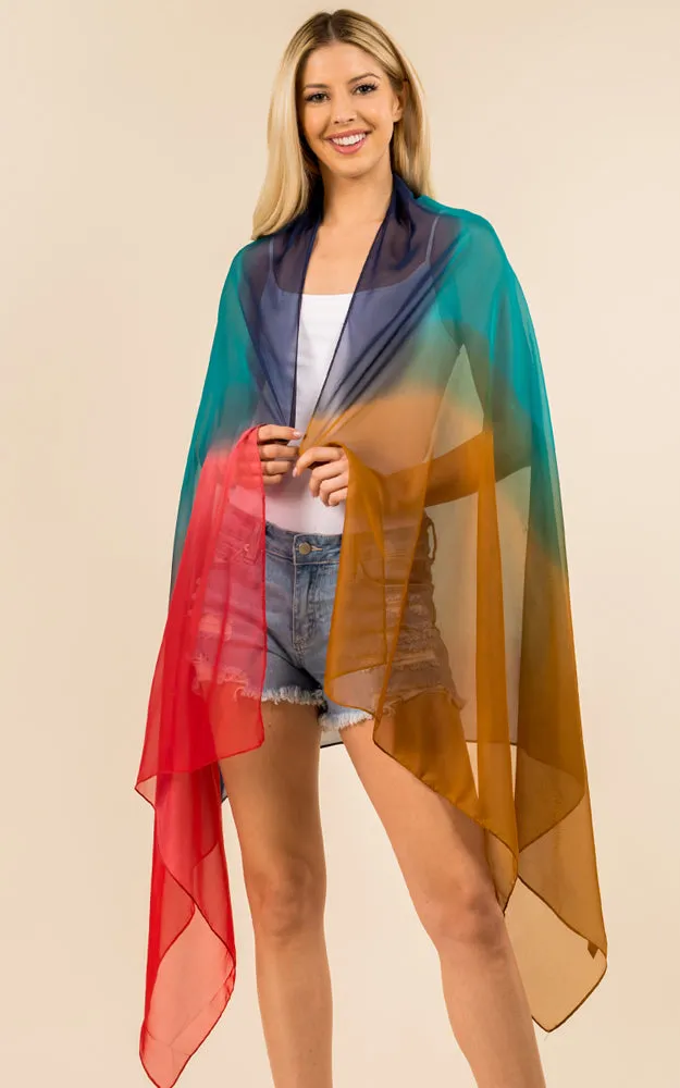 PP3359 Tie Dyed Printed Oblong Salon Scarf
