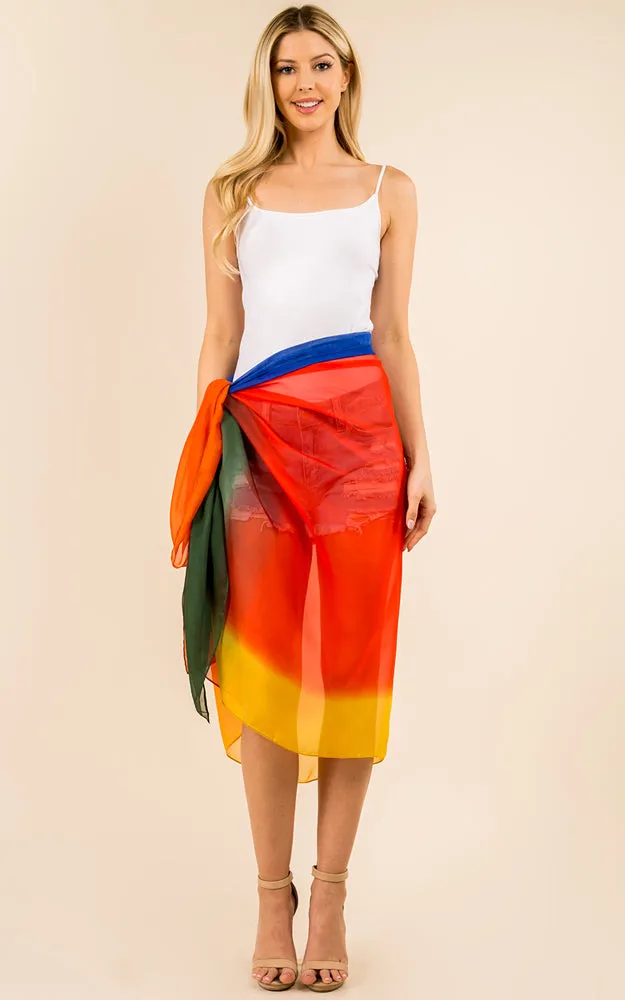 PP3359 Tie Dyed Printed Oblong Salon Scarf