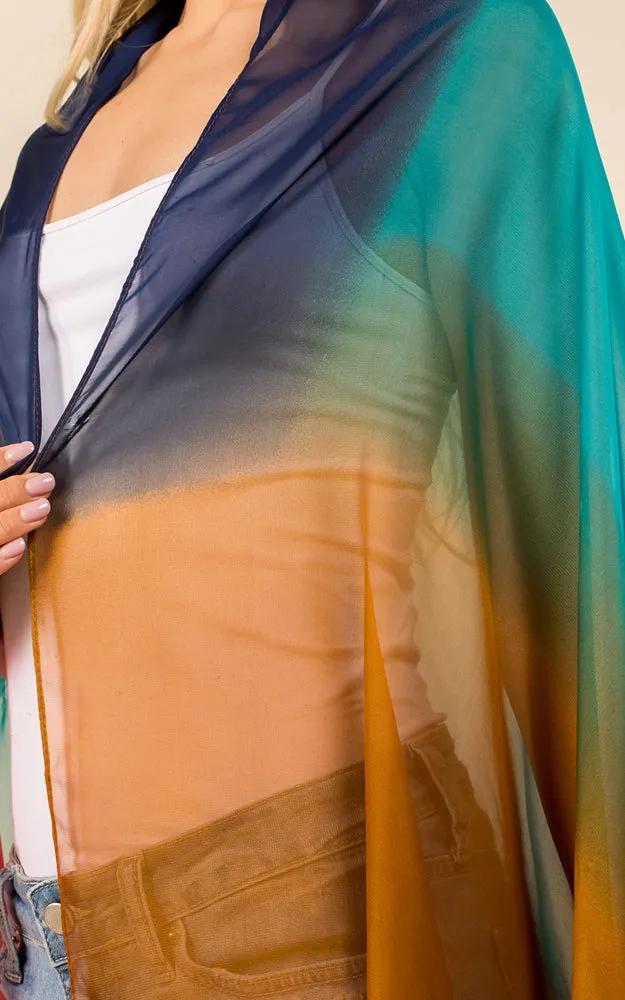 PP3359 Tie Dyed Printed Oblong Salon Scarf