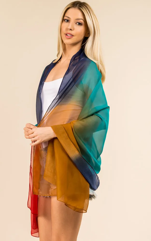 PP3359 Tie Dyed Printed Oblong Salon Scarf