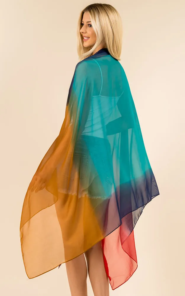 PP3359 Tie Dyed Printed Oblong Salon Scarf