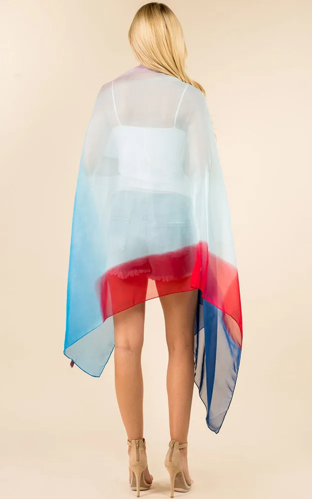 PP3359 Tie Dyed Printed Oblong Salon Scarf