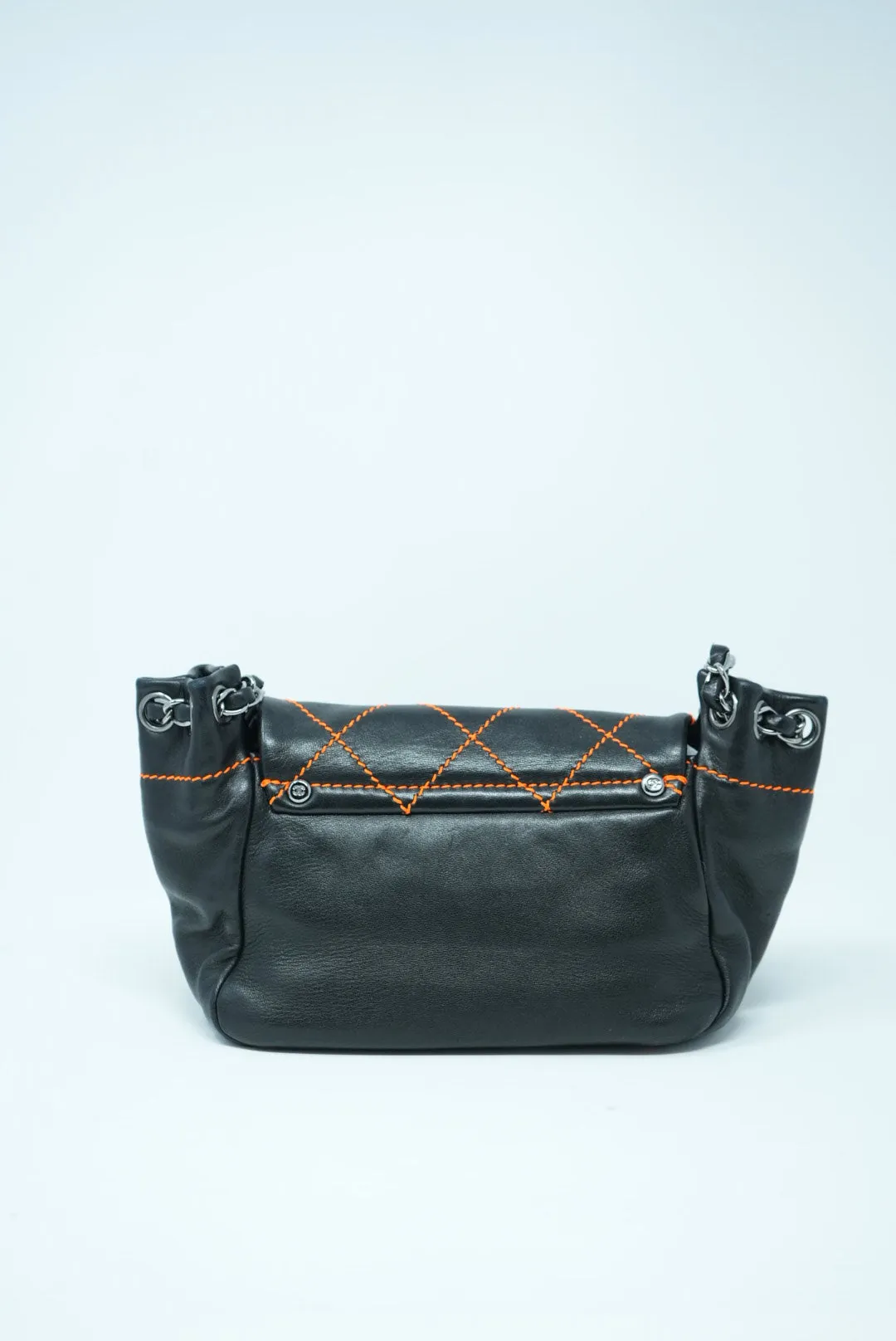 Pre-Owned Chanel Wild Stitch Black Calfskin Shoulder Bag
