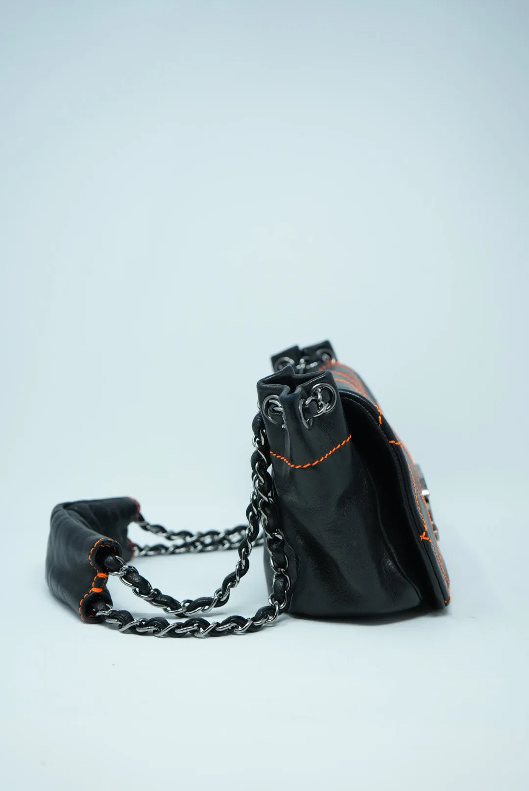Pre-Owned Chanel Wild Stitch Black Calfskin Shoulder Bag