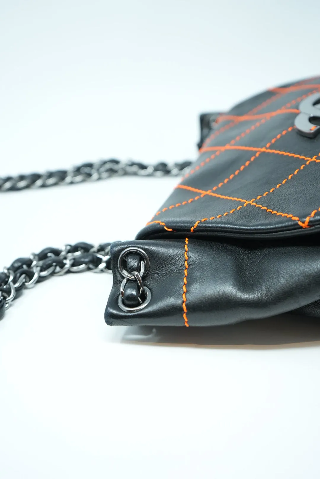 Pre-Owned Chanel Wild Stitch Black Calfskin Shoulder Bag