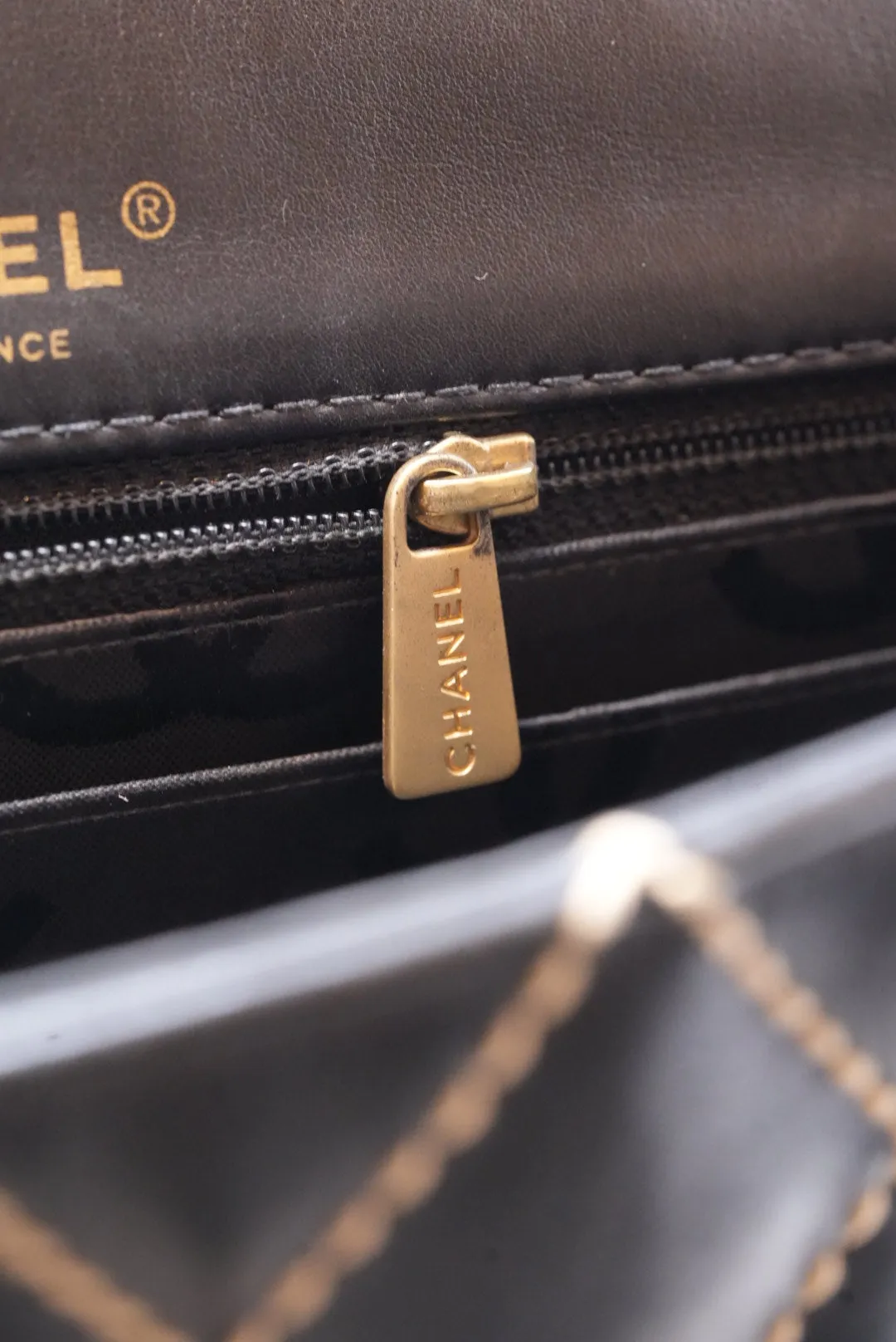 Pre-Owned CHANEL Wild Stitch Shoulder Bag Black 2003-2004