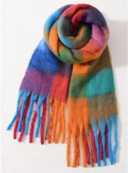 Prenelove Women's Ella Blanket Scarf - Pink Multi, Orange Multi