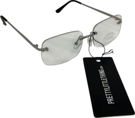 PrettyLittleThing Metallic Clear Square Rimless Sunglasses One Size
