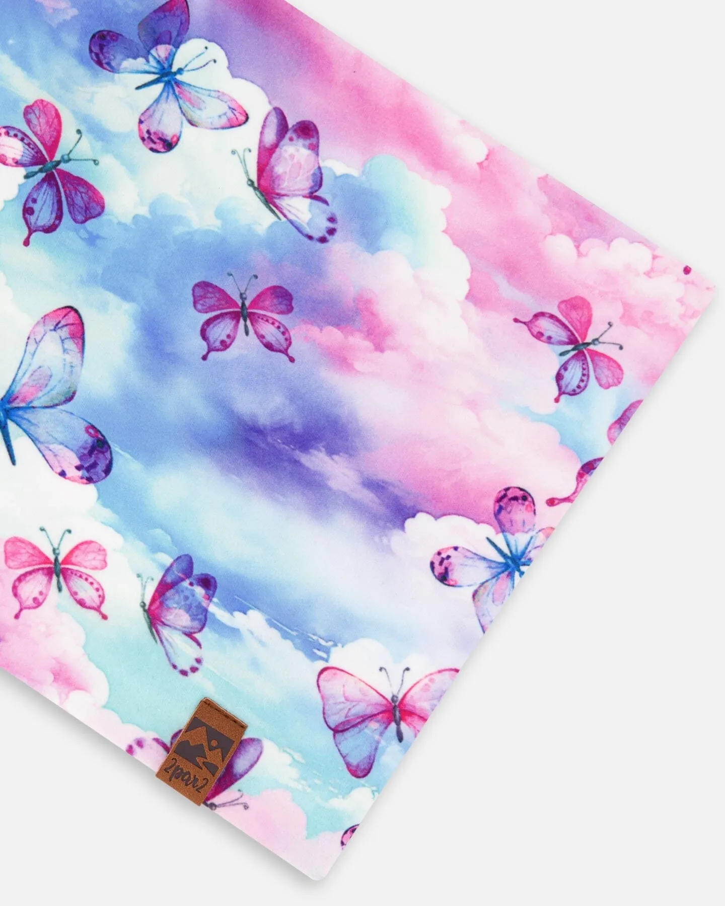Printed Neck Tube Butterflies On Multicolored Background