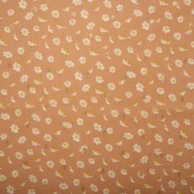 Printed polyester - OLIVIA - Daisy small - Dark orange