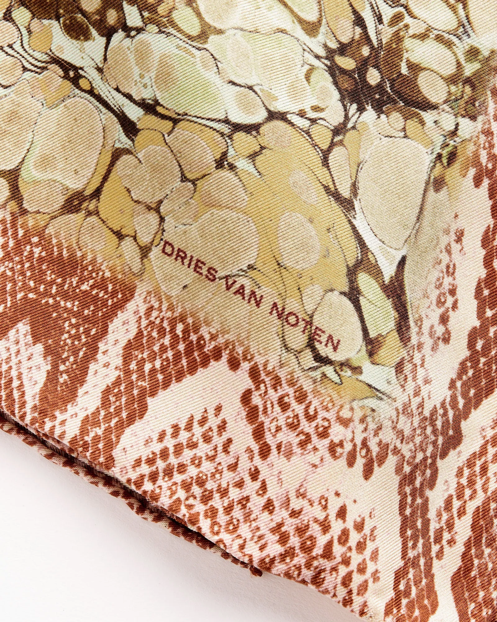 Printed Silk Scarf in Lime