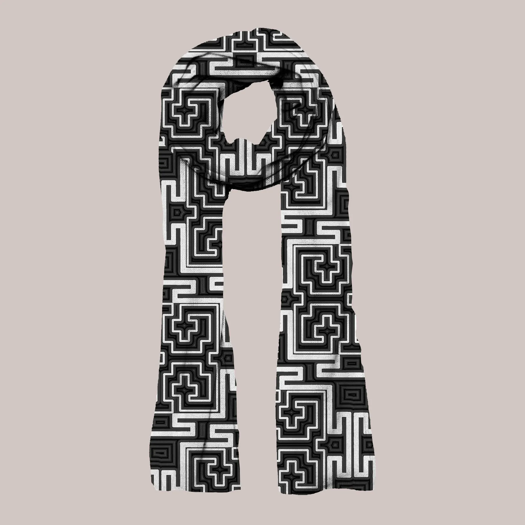 Psychedelic Scarf/Shawl (UV/RGB, Eco-Friendly, Unisex) | LABYRINTH